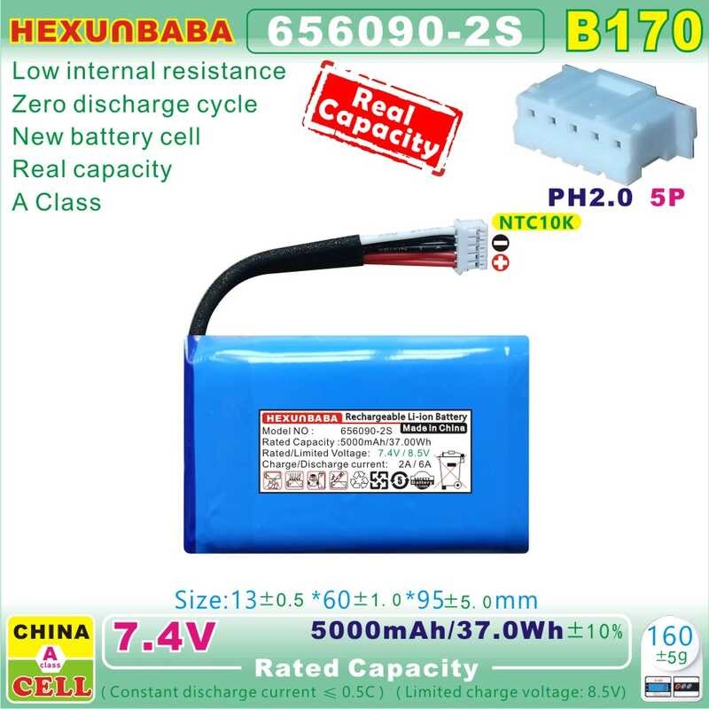 Δ 656090-2S 136095 7.4V 5000Mah 37 วัตต์แบตเตอรี่ NTC Polymer Li-Ion สำหรับ