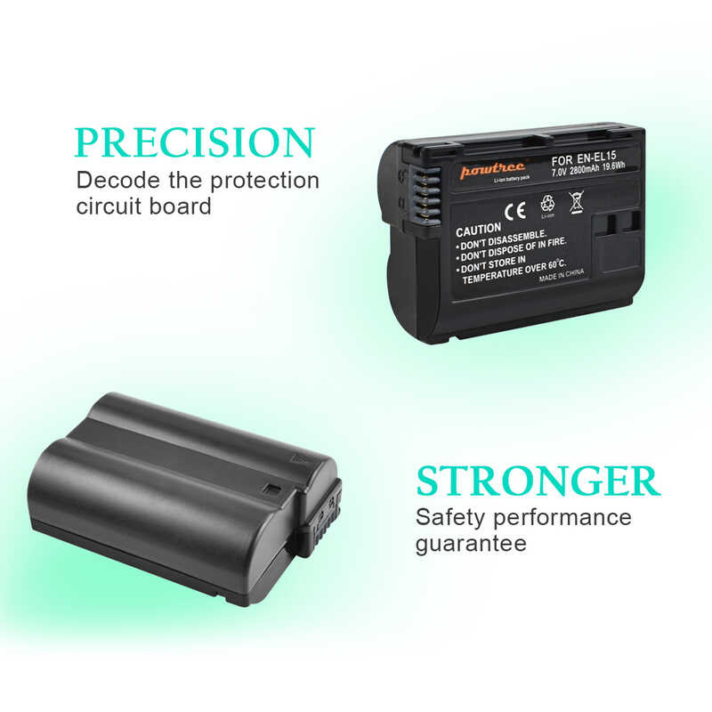 Δ En-El15 EN El15a แบตเตอรี่กล้อง 7V 2800Mah สำหรับ Nikon D7200 D7500 D850