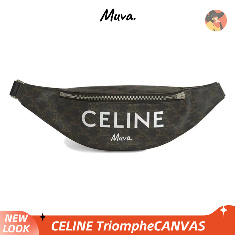 เซลีนCeline CANVAS LOGO Celine/waist bag ผู้ชายและผู้หญิง/สไตล์เดียวกัน//กระเป๋าคาดอก/Celine/กระเป๋