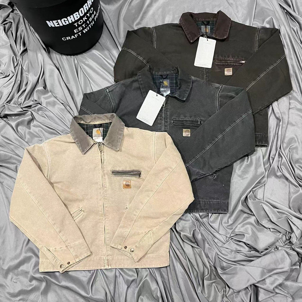 ♞Carhartt เสื้อโค้ทแจ็กเก็ตสั้น สไตล์เรโทร อเมริกัน สําหรับผู้ชาย ยุคกลาง J97 bnj