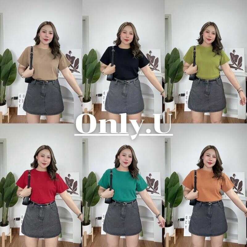 BB92 เสื้อยืด Baby tee เสื้อยืดสาวอวบ ผ้าคอตตอนvip ยืดเยอะ ทรงครอป (ป้าย Only.U)