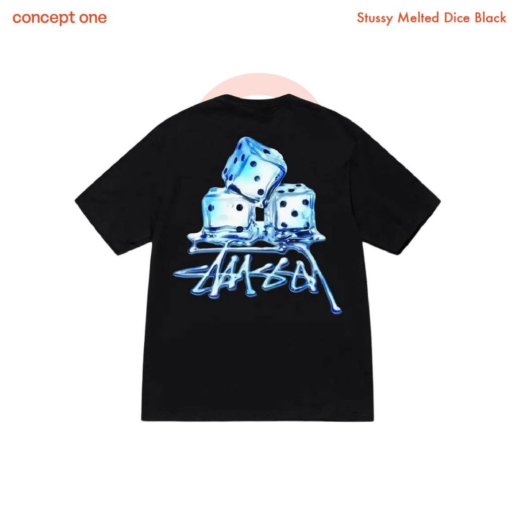 ♞,♘Conceptone Stussy Melted Dice Black เสื้อยืด XHS