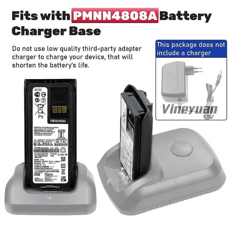 ▥ Pmnn4808a ใหม่ 7.4V 3200Mah Type-C ชาร์จ USB สําหรับ Motorola R7 R7a Pmnn4807 Pmnn4809 Two WA