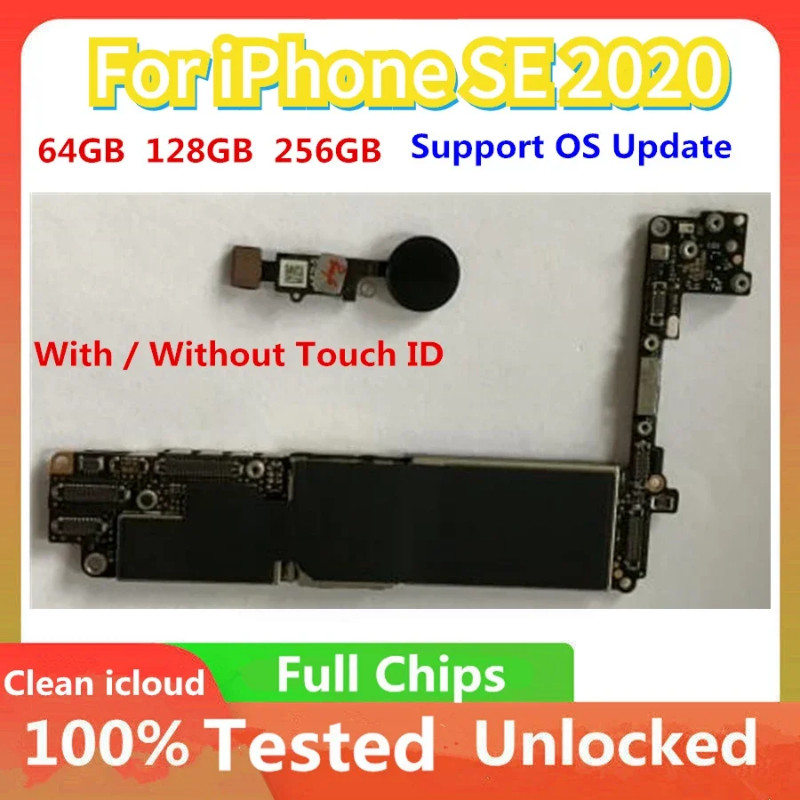 ในสต็อกสําหรับiphone SE 2020 Clean iCloud 64GBเมนบอร์ดระบบIOS 256gb Logic Board 128GBฟังก์ชั่นเต็มรู