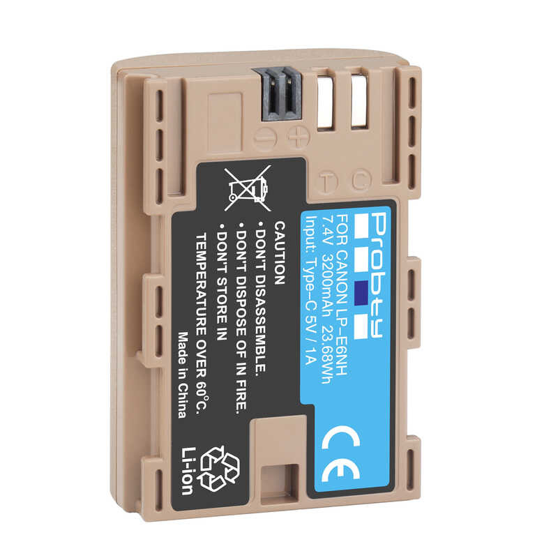 Δ แบตเตอรี่แบบชาร์จไฟขนาด 3200Mah Lp-E6nh Lpe6nh พร้อมอินพุต
