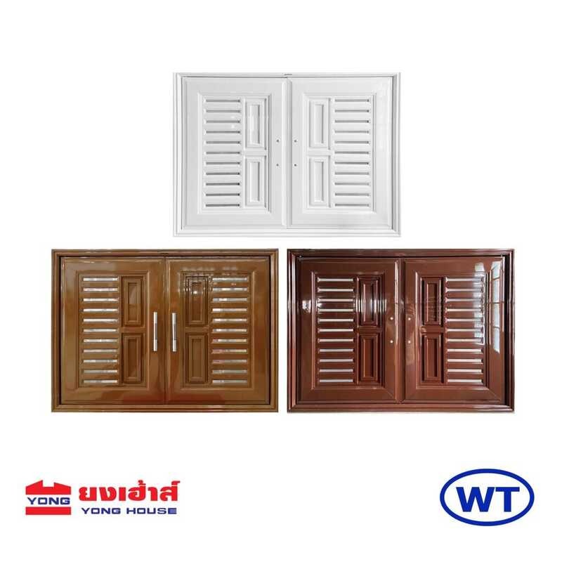 บานซิงค์คู่ WT UPVC รุ่น VC บานซิงค์ บานคู่ สีน้ำตาล สีข