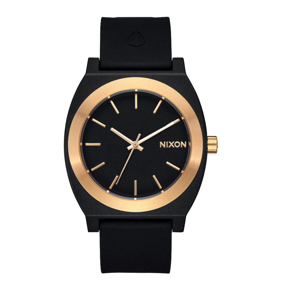 Nixon Time Teller OPP รุ่น NXA13615170-00 นาฬิกาข้อมือผู้ชายและหญิง สีดำ/ทอง หน้าปัด 37 มม.