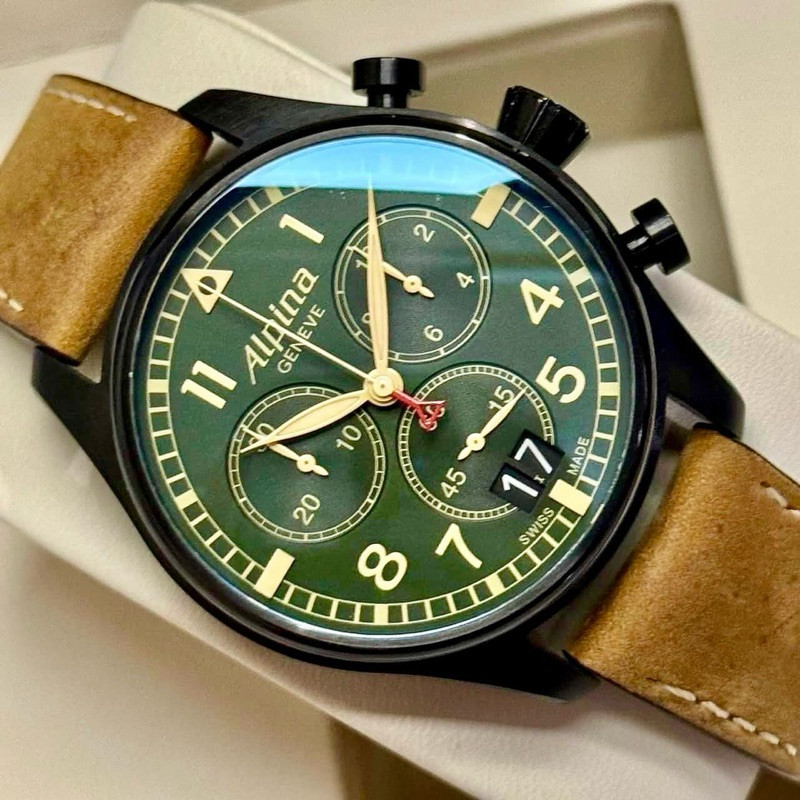 Alpina Startimer Green/Leather Ø44 mm ref. AL-372GR4FBS6