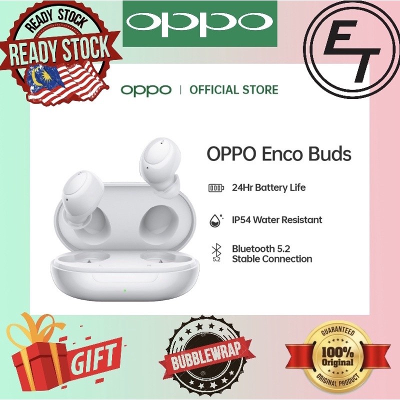 ในสต็อก OPPO enco buds(ORIGINAL) MY SET SEALED BOX -enco buds