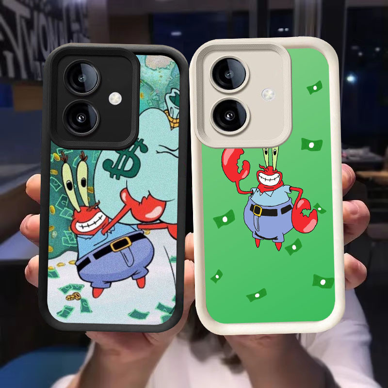 O-22 Sponebob Friend Casing สําหรับ OPPO A3 A3X A5 Pro 5G สีดําและสีขาว