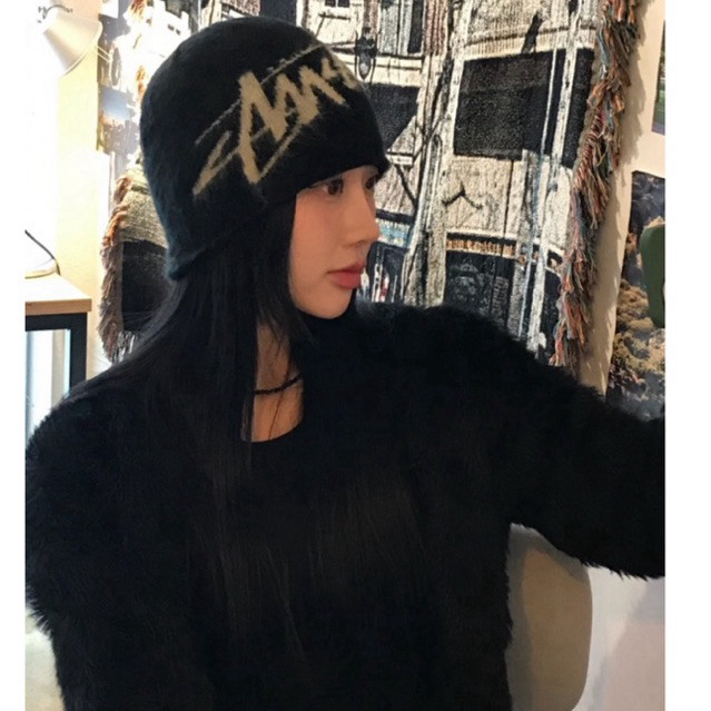 Stussy Brushed Out Stock Skull beanie Black US