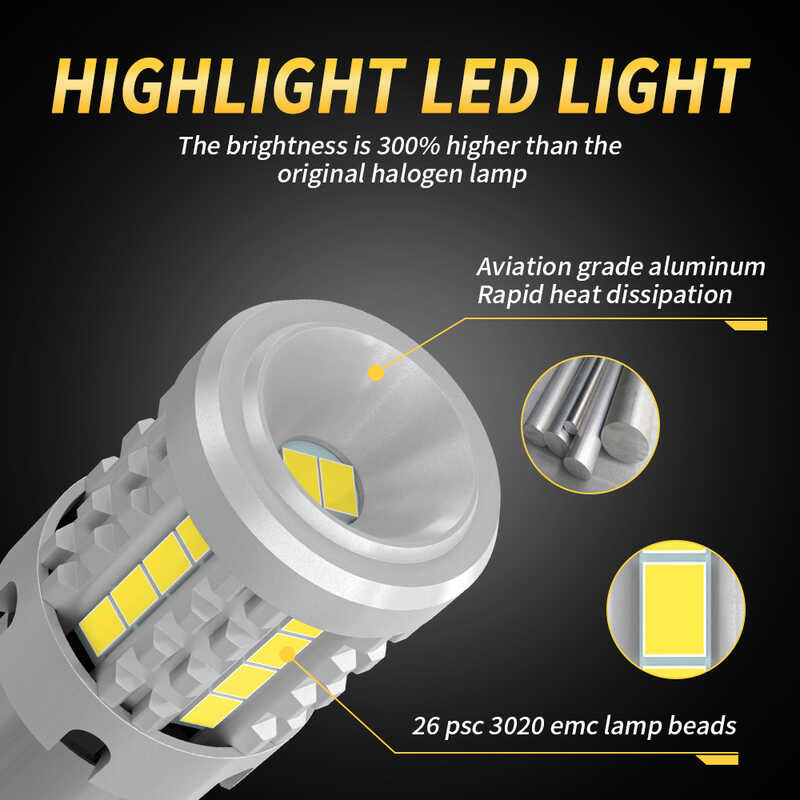 ி 2Pcs P21w ไม่มีแฟลชซุปเปอร์ T20 W21w 7440 Wy21w 1156 Ba15s Py21w หลอดไฟ