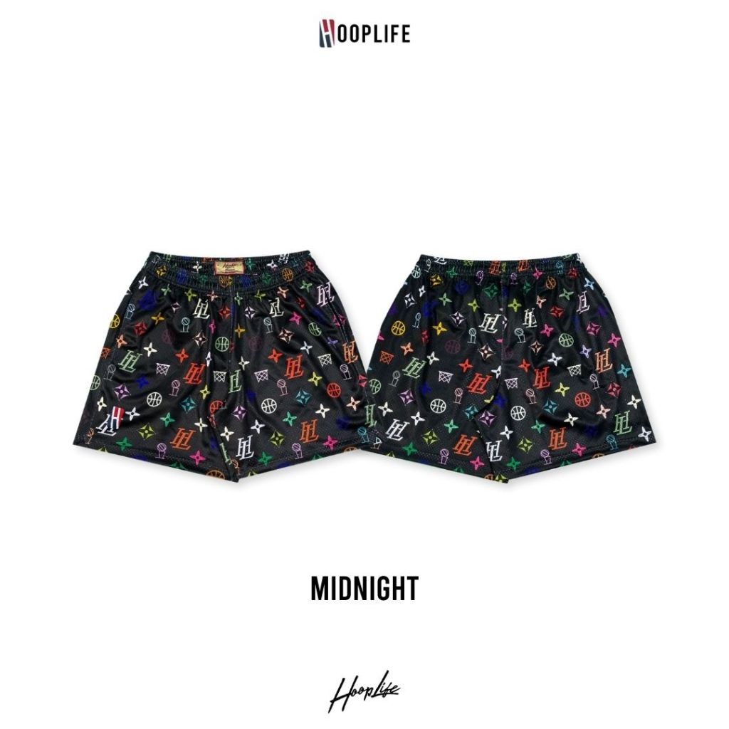 กางเกงขาสั้น กางเกงแฟชั่นเนวสตรีท HoopLife ” Monogram 2.0 ” Mesh Shorts