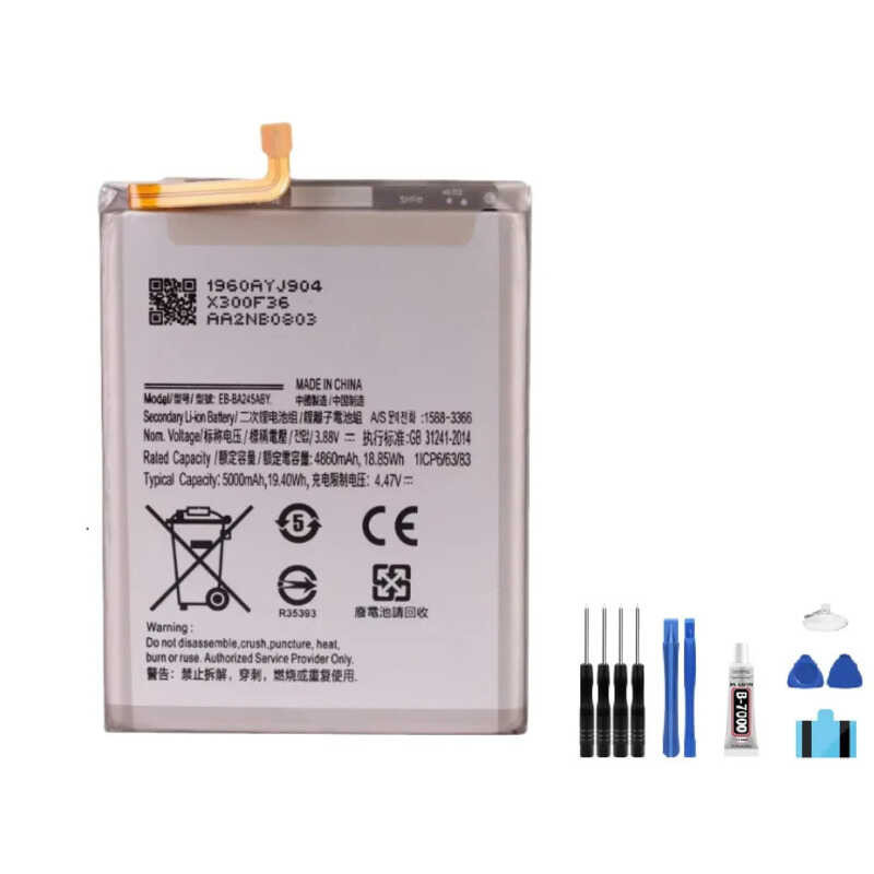 ▥ RUIXI Eb-Ba245aby แบตเตอรี่สําหรับ Samsung Galaxy A24 4G A245 Sm-A245f Sm-A245f/Dsn Sm-A245m