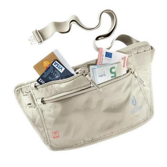 กระเป๋าคาดเอว deuter รุ่น Security Money Belt II RFID Block ปี 2020 สีกากี Sand, สีดำ Black