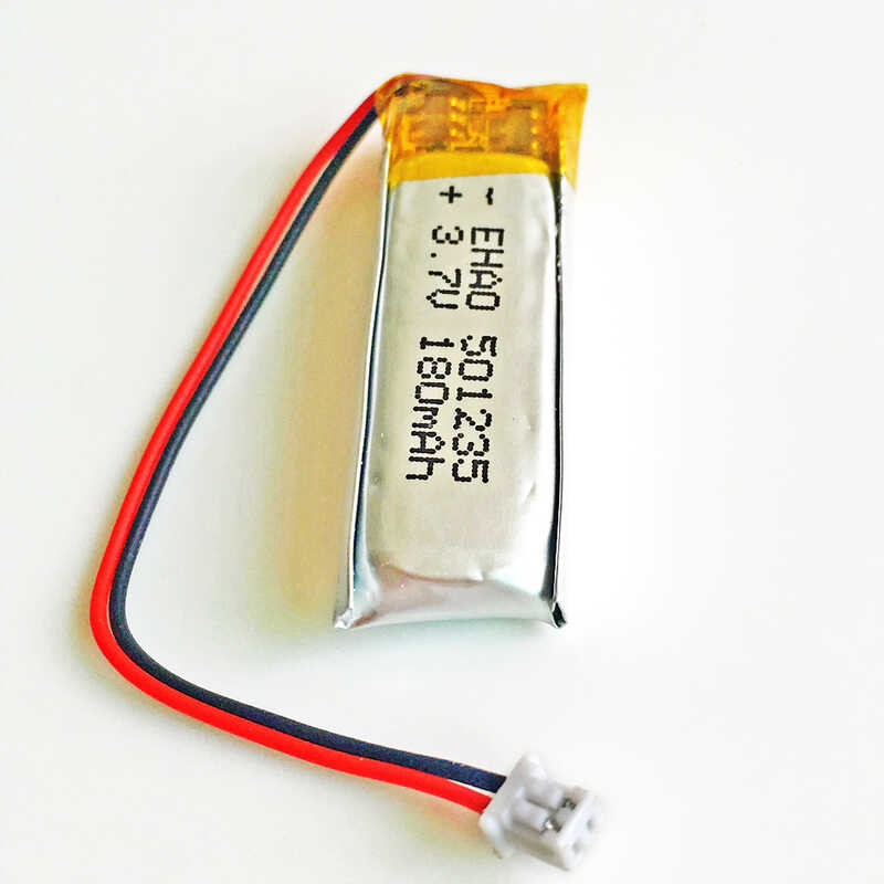 Δ 501235 3.7V 180Mah Li-Polymer แบตเตอรี่แบบชาร์จไฟได้พร้อมขั้ว