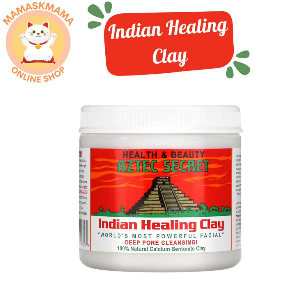 พอกหน้า ลดสิว ขาวใส  Indian Healing Clay 454 g, Aztec Secret สินค้า พร้อมส่ง EXP 06/2028