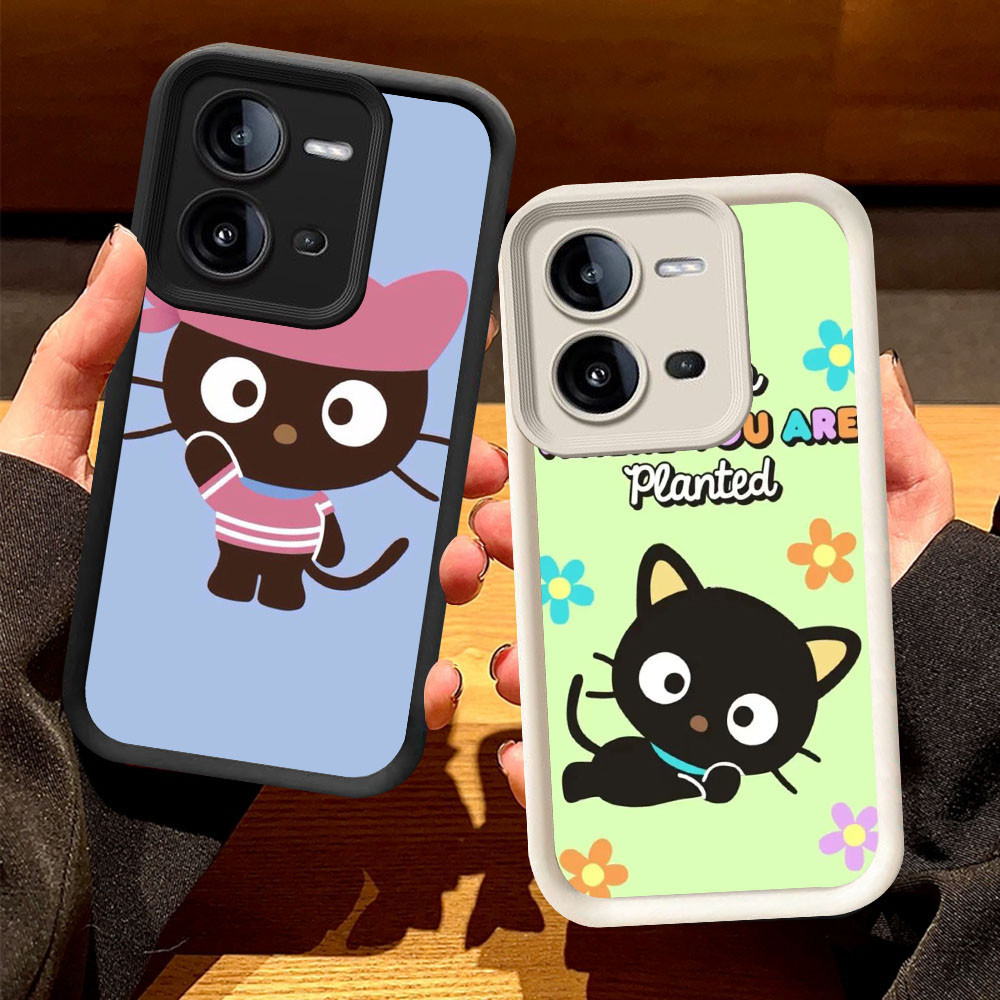 O-32 Chococat Casing สําหรับ VIVO Y28s Y17S Y28 V25E V25 2024 สีดําและสีขาว