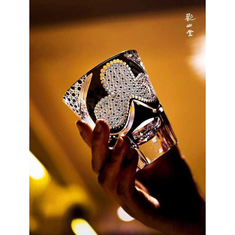 Guanshantang Edo Kiriko Design Handmade Glass แก้ววิสกี้ของขวัญปีใหม่ที่ไม่ซ้ํากัน High-End Playing 