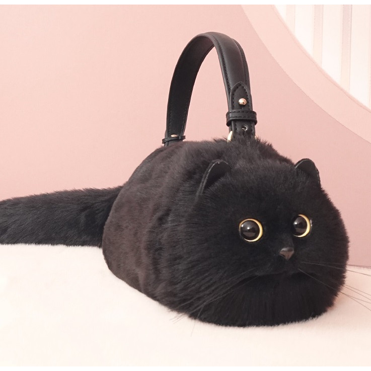 (Pre) กระเป๋าแมวเหมือนจริง (สีเดียว) กระเป๋าขนนุ่ม แมว lolita ญี่ปุ่น หวานน่ารัก กระเป๋าสะพายข้าง ข