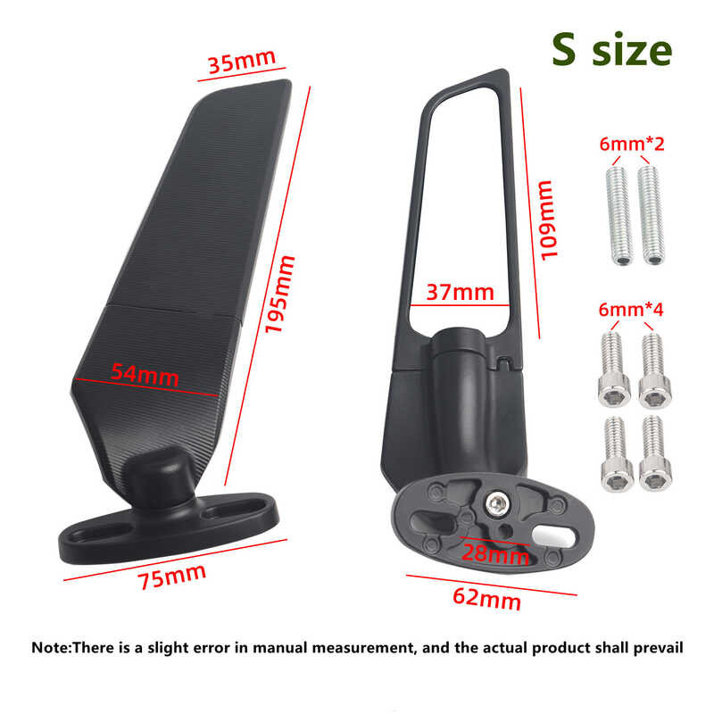 Δ กระจกมองข้าง Yamaha YZF R1 R3 R125 R25 R15v3 R1s Retrofit Wind Wing หมุน Moto