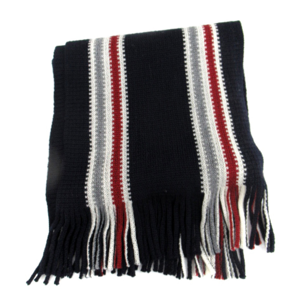 J-PRESS J.PRESS scarf with fringe multicolor navy Direct from Japan Secondhand