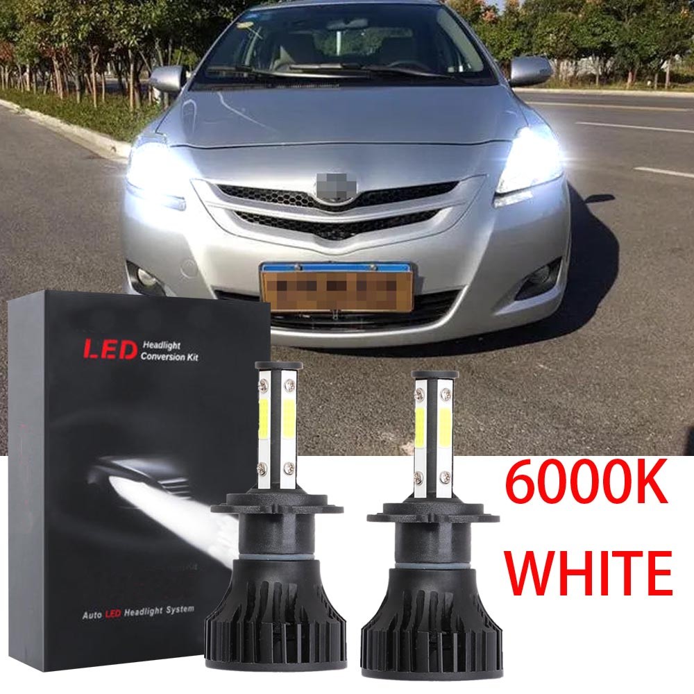 อุปกรณ์เสริมหลอดไฟ LED ไฟหน้า 80W 6000K สีขาวสําหรับ Toyota Vios NCP93 ปี 2007-2013 2 ชิ้น