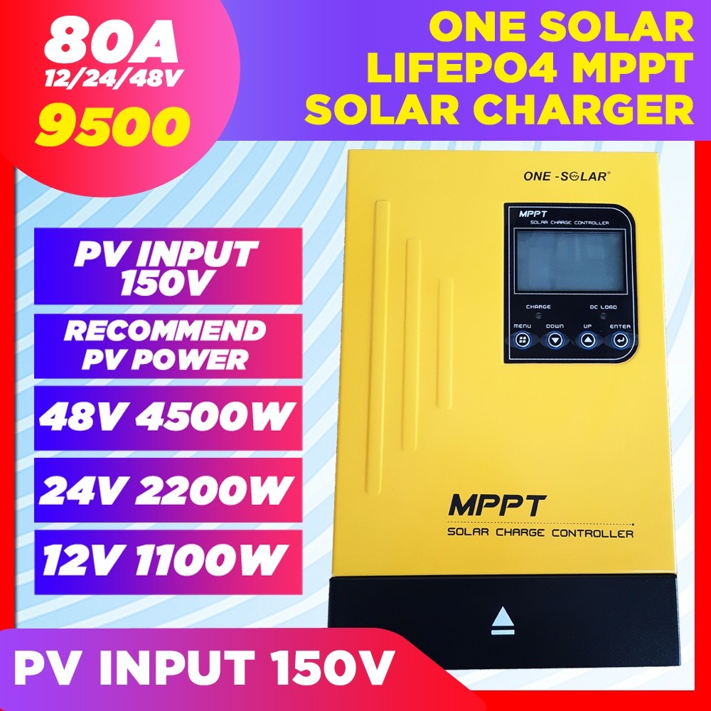 ในสต็อก One Solar Mppt 80A 60A Charger Charge Controller 12V 24V 48V 40A 60A 80A 100A ไม่ใช่ SRNE