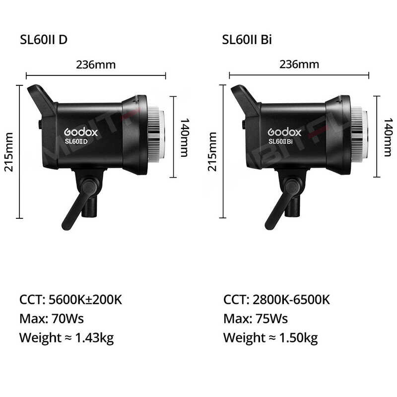 Godox 🍀 Sl60ii Sl60iibi Sl60iid Daylight Bi-Color LED Foto Lamp Bowens Continuous Video Shoot