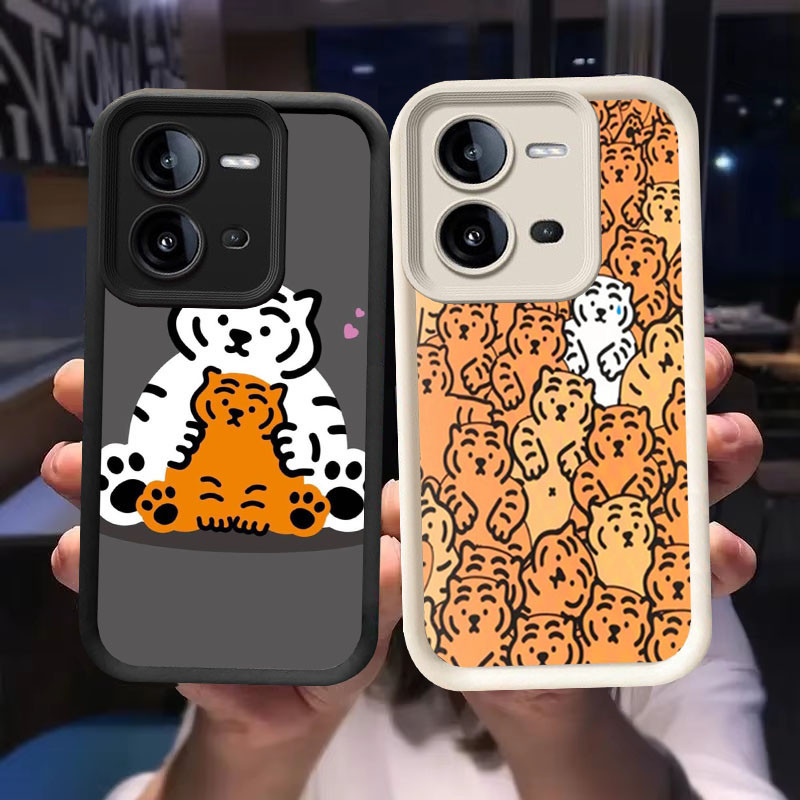 O-65 Tiger สําหรับ VIVO Y28s Y17S Y28 V25E V25 2024 สีดําและสีขาว