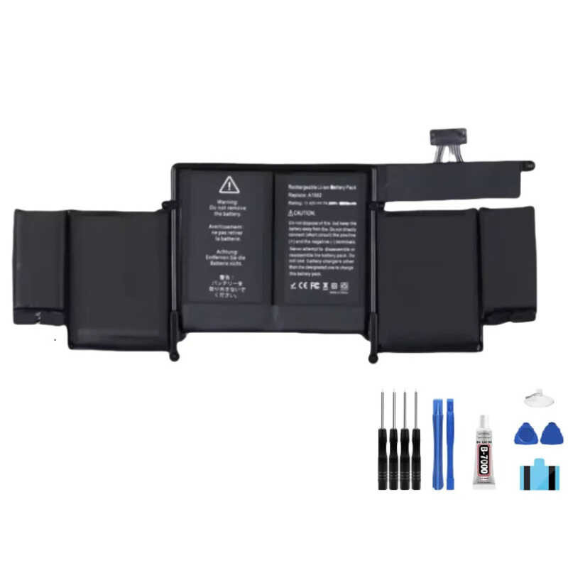 ▥ RUIXI A1582 แบตเตอรี่ 6559Mah 11.42V สําหรับ Apple Book Pro A1502 13 นิ้ว Retina 2015 แบตเตอร