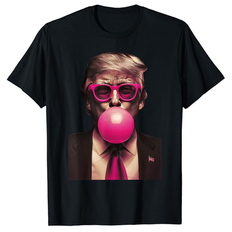 Trump Bubble Gum เสื้อยืดอารมณ์ขันชุดกราฟิกตลก 2024 เลือกตั้งน่ารัก Campaign Tee เสื้อแขนสั้นแปลกใหม่ของขวัญสามี