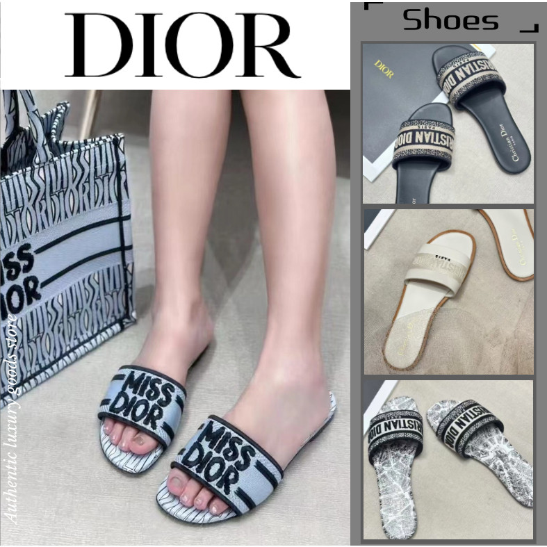 ♞,♘DIOR รองเท้าแตะผู้หญิง /รองเท้าแตะ DIOR/100% authen/DIOR Women's Classic Sandals/DIOR Women's Cl