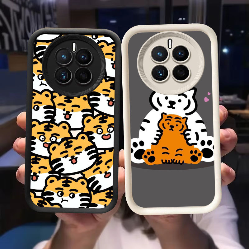O-65 Tiger Case สําหรับ Realme Narzo C65 70 13 N65 Pro 5G สีดําและสีขาว
