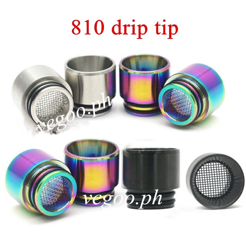 ในสต็อก Ready Stock 810 D rip Tip Stainless Steel Rainbow Explosion Proof M0uthpieces for Tank R TA