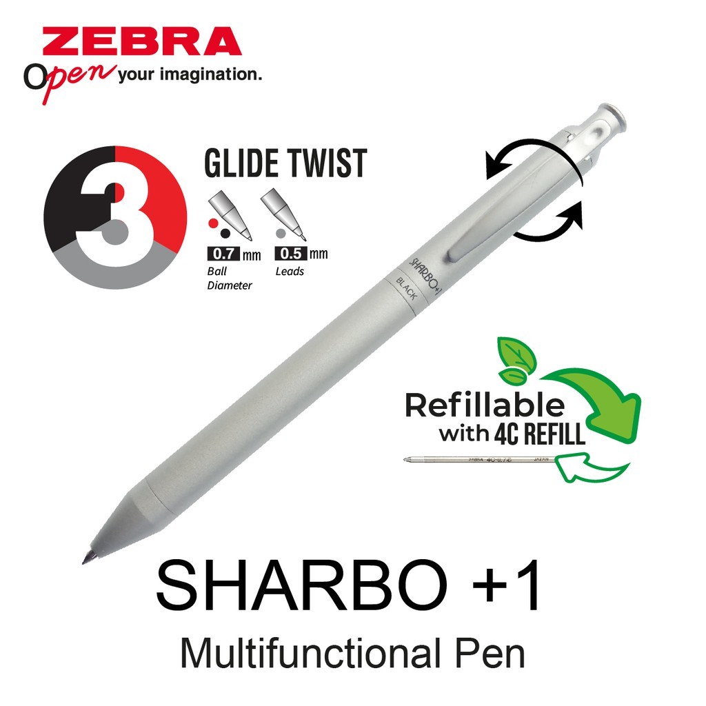 ในสต็อก Zebra Sharbo+1 ปากกามัลติฟังก์ชั่น