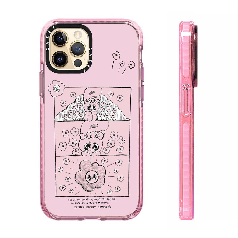 น่ารักEsther Bunny FloralsฉลากสําหรับIPhone 11 13 14 15 16 Pro Max 12 Mini Cover X XR XS MaxซิลิโคนกันชนใสSE 2022 6 7 8 Plusปลอกกันกระแทก ราคา ถูกที่สุด ดีลบีเคเค แกลเลอรีภาพที่ 4