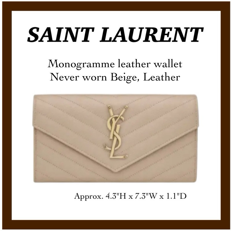 Uesd ysl wallet bag กระเป๋าตังใบยาว สีเบจ สวยมากๆ มือสอง สภาพ99.99%