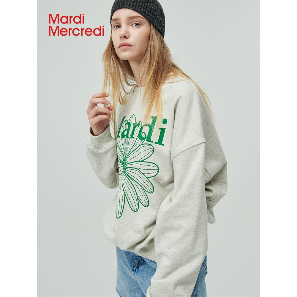 ♞【Official Store】พร้อมส่ง Mardi Mercredi FLOWERMARDI SWEATSHIRT เจอร์ซีย์ ของแท้ 100% XF