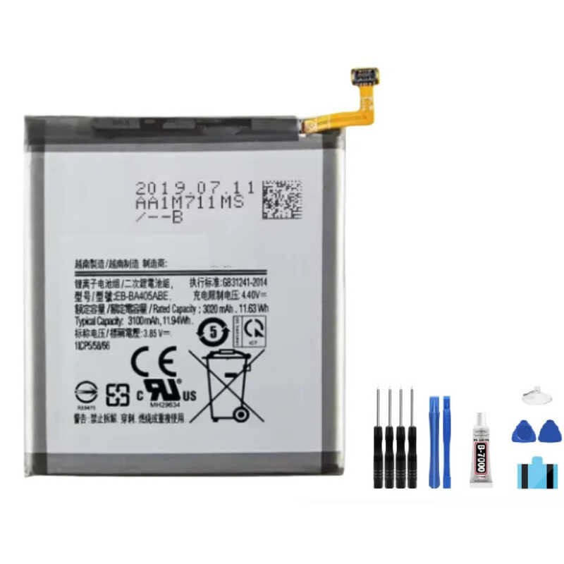 ▥ RUIXI 3100Mah Eb-Ba405abe Eb-Ba405abu แบตเตอรี่สําหรับ Samsung Galaxy A40 2019 A405f Sm-A405f