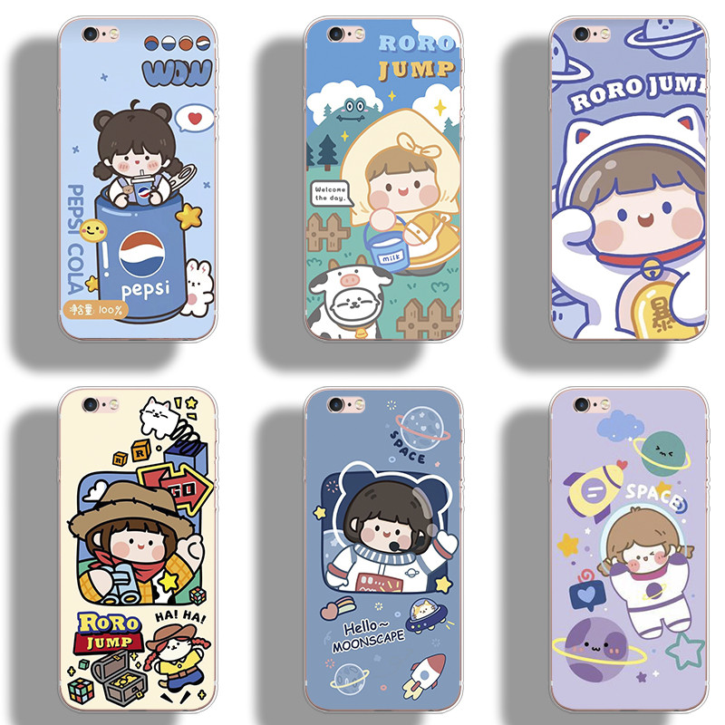 เหมาะสําหรับเคสโทรศัพท์ iPhone 6/6s 7/8 Plus TPU นิ่มปุ่มเคลือบด้วยไฟฟ้าแบบนุ่มเปลือกป้องกันดูดซับแรงกระแทก