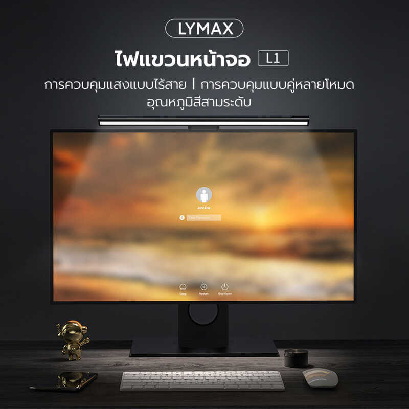 Youpin Xiaomi Lymax โคมไฟอ่านหนังสือ แบบแขวนหน้าจอคอมพิวเตอ