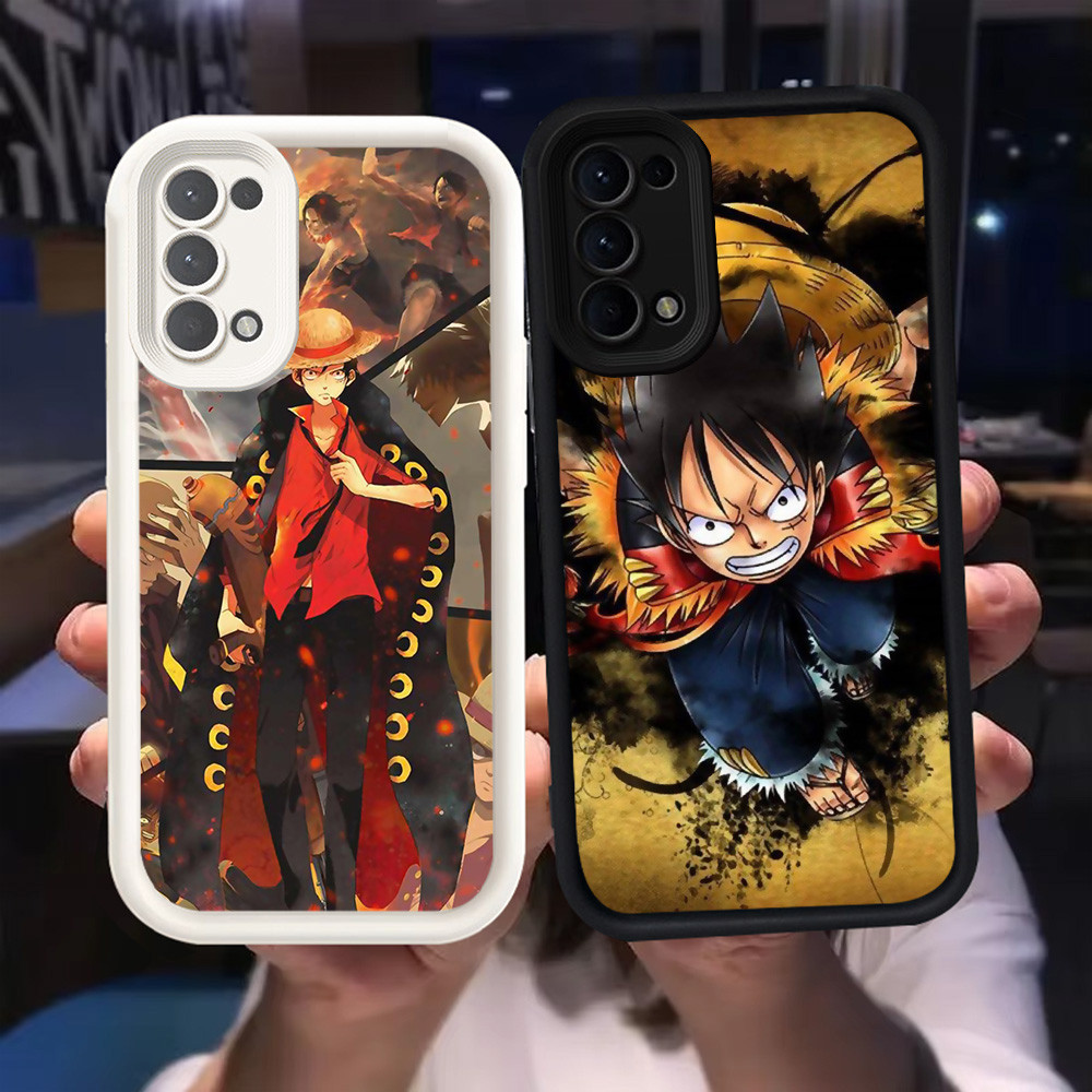 Z-52 One Piece LuffyสีขาวสีดําสําหรับOPPO A52 A92 A72 F19 F19s A95 กรณี