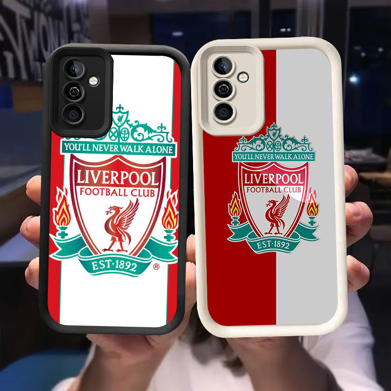 O-74 fc-aliverpool ฟุตบอล fc สําหรับ Samsung Galaxy S21 M15 S24 A55 5G FE สีดําและสีขาว