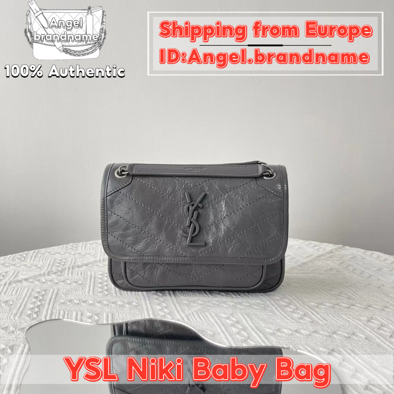 Shopee ถูกที่สุดถุงของแท้Saint Laurent/YSL Niki Baby Bag กระเป๋าสะพายไหล่ ยอดฮิต ขายดีสุดๆๆ