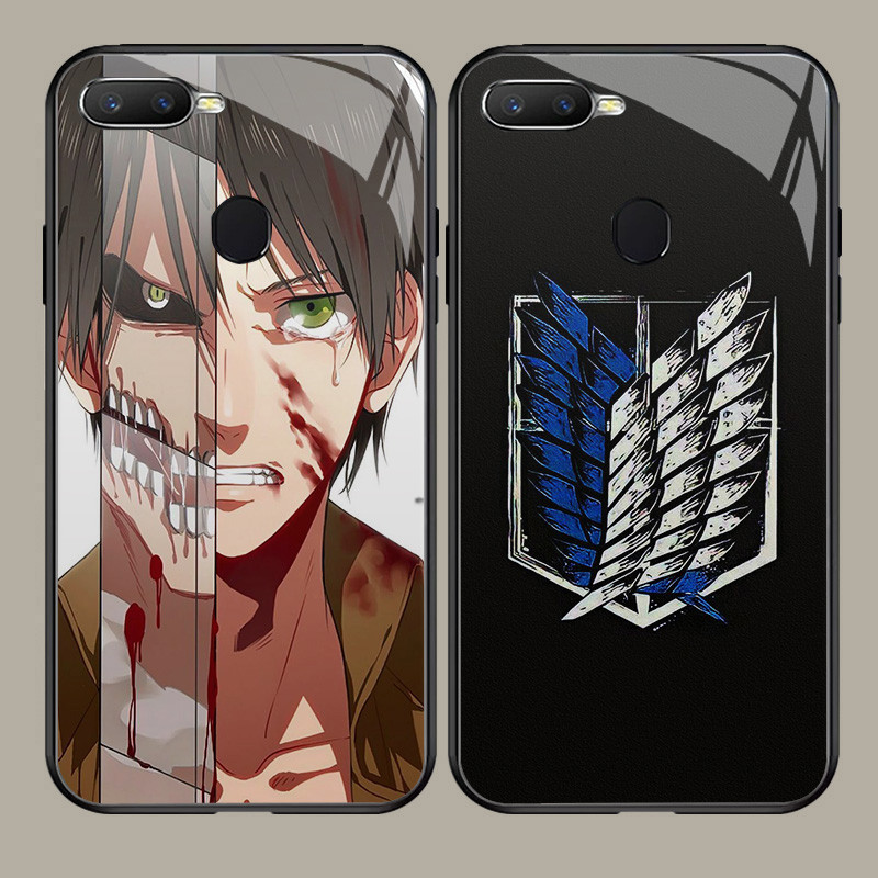 G-85 Attack on Titan HD Glass Casing สําหรับ OPPO F7 F5 A5S A12 A7 A11K F9 A12S Realme 2 Pro
