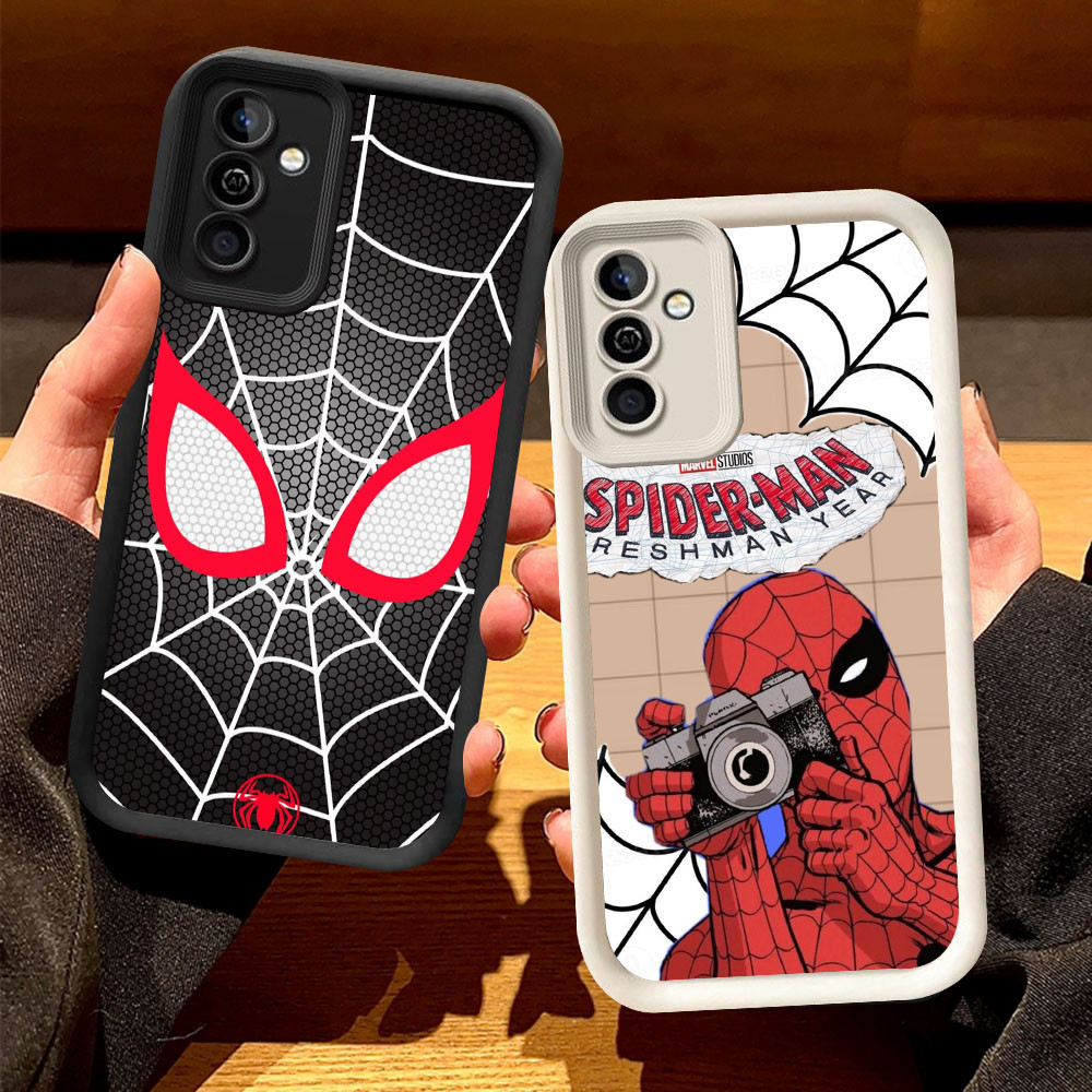 O-75 เคส Spider-man สําหรับ Samsung Galaxy A35 A04s A34 A25 A05S A36 A26 A56 5G สีดําและสีขาว