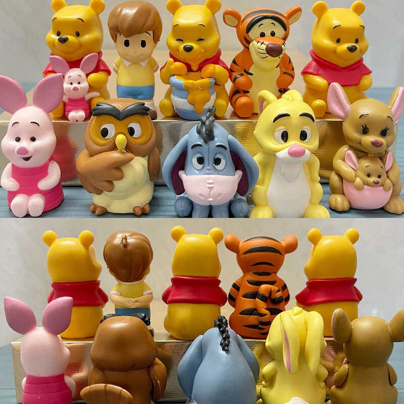 Figure 10Pcs Model Winnie Pooh Bear Tigger Piglet Action Mini PVC Cartoon Ornament Miniature For