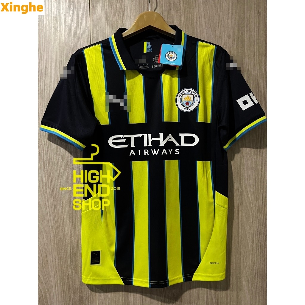X xhe ใหม่ล่าสุด!! 2024/25 เสื้อบอล [เกรดแฟนบอล] แมนซิตี้ Away เยือน เสื้อเปล่า หรือ พร้อมอามและเบอร์ชื่อ