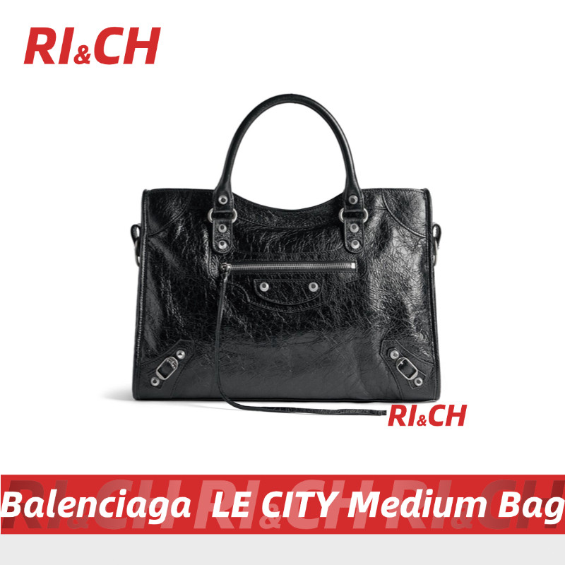 Balenciaga  LE CITY Medium Bag Handbag กระเป๋าถือ #Rich ราคาถูกที่สุดใน Shopee แท้